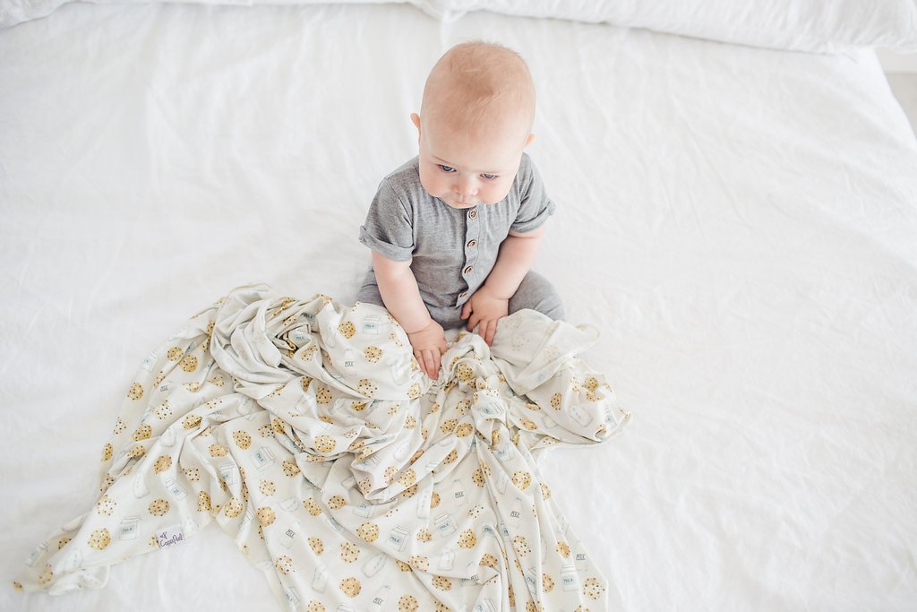 Buy now Copper Pearl Large Premium Knit Baby Swaddle Receiving Blanket Chip at indiglob india