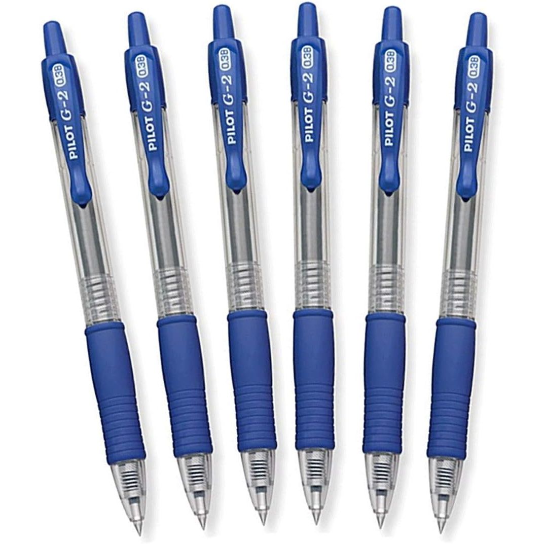 Pilot G2 Retractable Premium Gel Ink Roller Ball Pens Blue (Ultra Fine)
