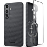 Buy now Thinborne Compatible with Samsung Galaxy S24 Ultra Case, [Made of 600D Aramid Fiber] [Magnetic Charging] [Thin & Lightweight] [ Slim Minimalist Style with Carbon Fiber Textures] Galaxy S24+Plus Black - S24 Plus at indiglob india