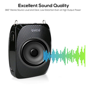 Buy now SHIDU S615 Wireless Voice Amplifier, 10W Portable Mini Amplifier with AUX Connectivity, Rechargeable for Teachers, Tour Guides, Coaches, Yoga Fitness Instructors at indiglob india