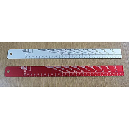 Aluminum Paint Stick Car Paint Proportional Measuring Scale Solvent Resistant Painting Mixing Tool Ruler (Ratio 2:1 4:1)