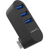 SABRENT Premium 3 Port Aluminum Mini USB 3.0 Hub [90°/180° Degree Rotatable] (HB-R3MC) - Black