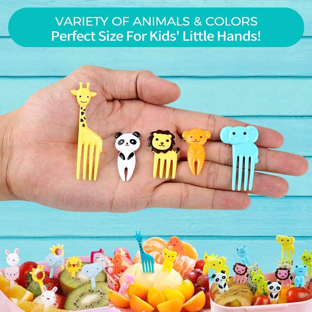 156PCS Animal Food Picks for Kids Bento Box Accessories, FATLODA Fun Kid Food Picks, Cute Fruit Toothpicks for Kids Lunch Accessories, Reusable Lunchbox Pick for Kid Toddler - My Store
