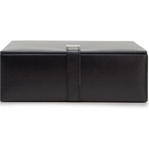 Buy now WOLF Heritage Large Valet Case, Black - 13 Compartments + One Watch Roll - Faux Leather Exterior + Ultra-Suede Lining at indiglob india