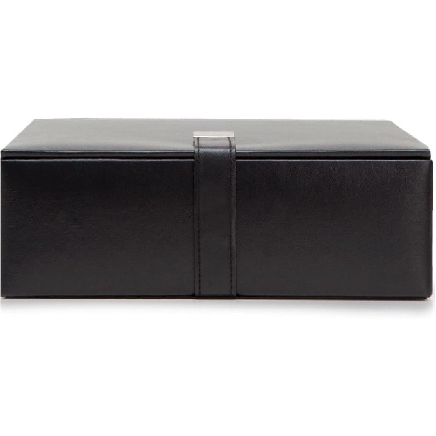 Buy now WOLF Heritage Large Valet Case, Black - 13 Compartments + One Watch Roll - Faux Leather Exterior + Ultra-Suede Lining Default at indiglob india