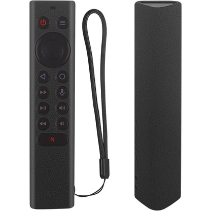 Protective Silicone Remote Cover for NVIDIA Shield TV Pro/4K HDR Remote Controller Washable Anti-Lost Shockproof Case with Loop-Black