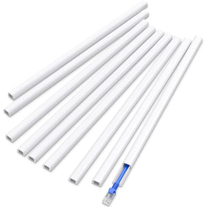 Delamu 128in Cord Hider for 1 Cord, Self-Adhesive Cord Covers for Wires on Wall, Easier Install Wire Covers for Cords on Wall, Cable Wire Hider, Cable Cover Management Raceway, W0.48 H0.3in, White