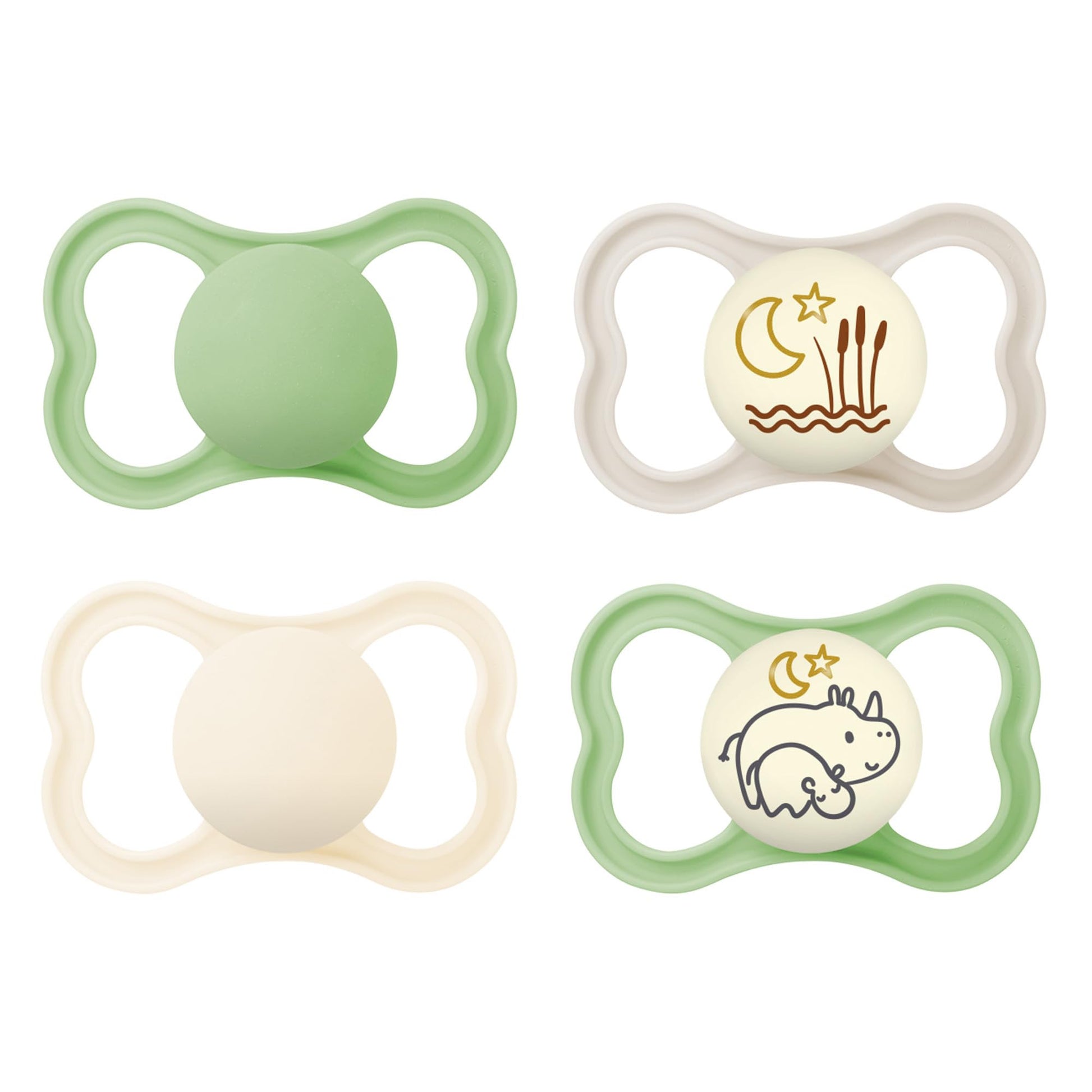 Buy now MAM Air Pacifier for Babies 6-16 Months, Extra Air Flow for Sensitive Skin, Glows in The Dark, Developed with Medical Experts, BPA-Free Skin Soft Silicone, 2 Count, with Sterilizer Case at indiglob india
