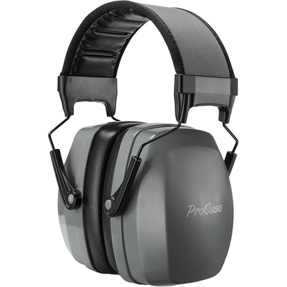 ProCase Noise Cancelling Ear Muffs SNR 33dB, Ear Hearing Protection Headphones for Adults, Sound Proof Ear Defenders for Work, Mowing, Shooters Shooting Gun Range, Construction -Black