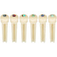 Blisstime 6pcs Unbleached Guitar Bone Bridge Pins Natural Bone Color Replacement Parts with Abalone Dot