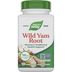 Nature's Way Wild Yam Root Capsules, Women's Traditional Health Support*, 700 mg per 2-Capsule Serving, Non-GMO Project Verified, 100 Vegan Capsules (Packaging May Vary)