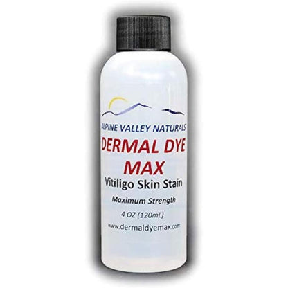 Waterproof Vitiligo treatment skin dye for darkening un-pigmented skin patches. Long lasting alternative to temporary make-up concealers, camouflage creams.