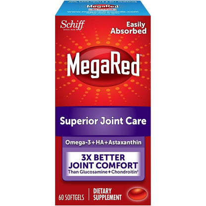 Buy now MegaRed 353mg Omega-3 Krill Oil Joint Care Supplement with EPA/DHA Fatty Acids, Antioxidants, Hyaluronic Acid, No Fishy Burp Aftertaste as with Fish Oil, 60 Count Softgels at indiglob india