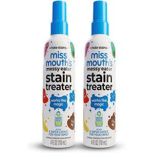 Miss Mouth's Messy Eater Stain Treater Spray - 4oz 2 Pack Stain Remover - Newborn & Baby Essentials - No Dry Cleaning Food, Grease, Coffee Off Laundry, Underwear, Fabric