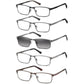 EYECEDAR 5-Pack Reading Glasses For Men Spring Hinges Readers for Men 1.00