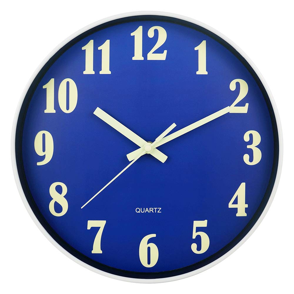 Buy now JoFomp Glow in The Dark Clock, 12 Inch Modern Silent Non Ticking Wall Clocks Battery Operated, Night Light Wall Clock for Living Room Decor, Wall Clock Decorative for Kitchen Bedroom (Green) at indiglob india