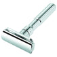 MERKUR FUTUR 701 Adjustable Double Edge Safety Razor - Bright Chrome | Adjustable Razor With Dial | Made in Germany | Plastic-Free | Snap-On Cap Design | Straight Bar