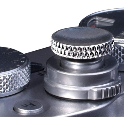 Metal Soft Shutter Release Button,Delicate Camera Shutter Button Knurled Shape Black(2-Pack)