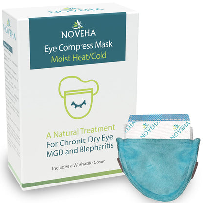NOVEHA Ultra Warm Compress Eye Mask | Moist Hot Technology for Sensitive Dry Eyes- Microwave Activated - Relieves Stye or Pink Eye- Heat Water Procedure for Irritated Eyes and Eyelid Bumps