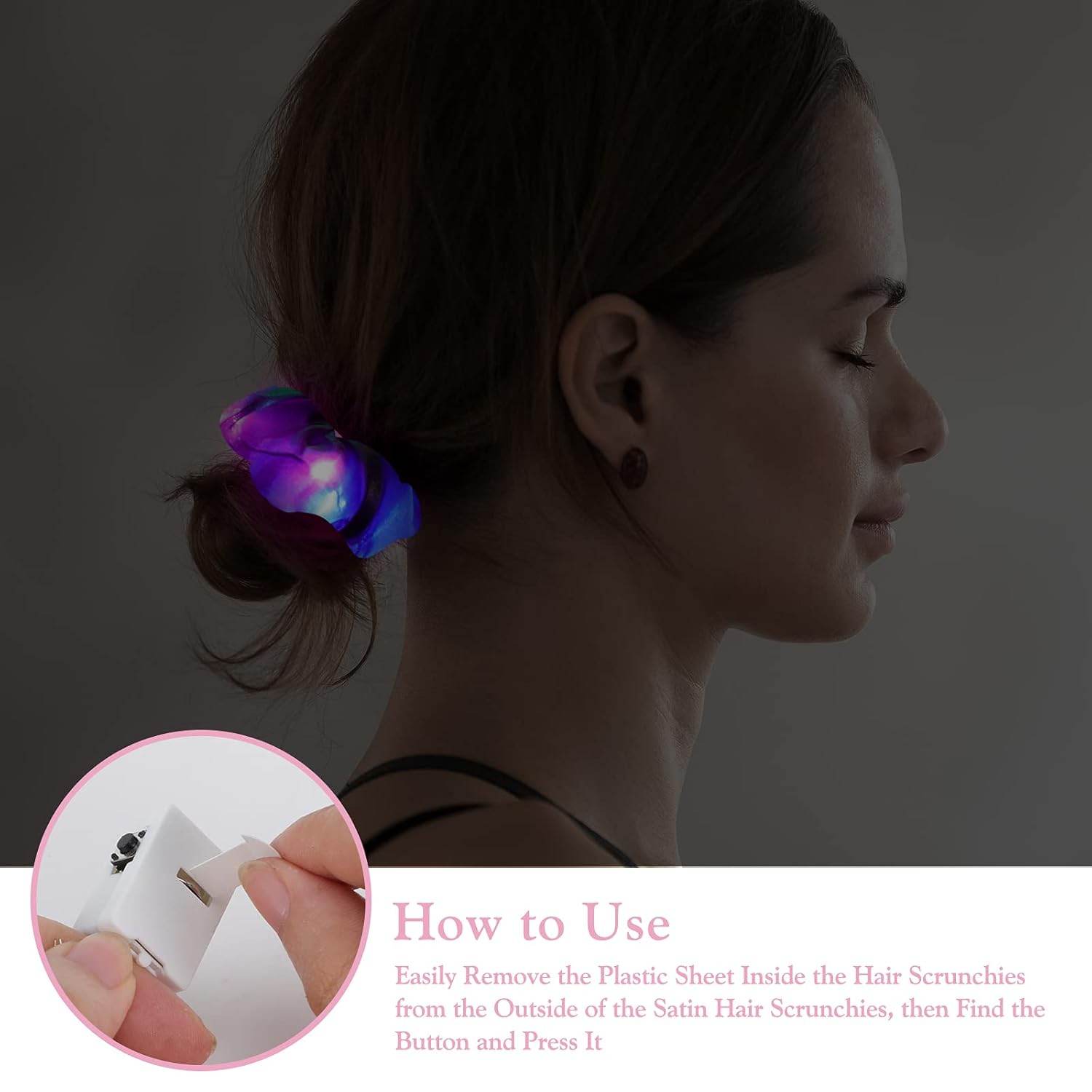 10PCS LED Hair Scrunchies with Light Modes for Girls, Premium Elastic Bands with Gift Bag - Glowing Hair Rings, Great Holiday Headwear - My Store