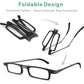 Case Upgrade-Ultra-light and Thin Foldable Reading Glasses Folding Readers for Men Women Compact Portable Rectangle Eyewear Case (Black, 2.0)