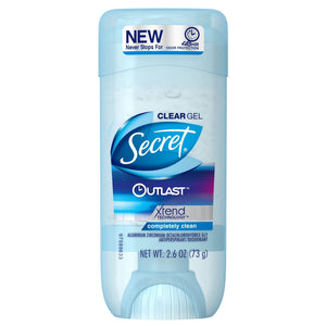 Secret Outlast Antiperspirant and Deodorant Clear Gel, Completely Clean 2.6 Ounce (Pack of 4)