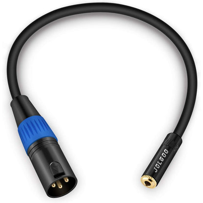 3.5mm Female to XLR Male Stereo Audio Adapter Cable, 1/8 inch Mini Jack Female to XLR Male Adapter Cable, 1 Feet