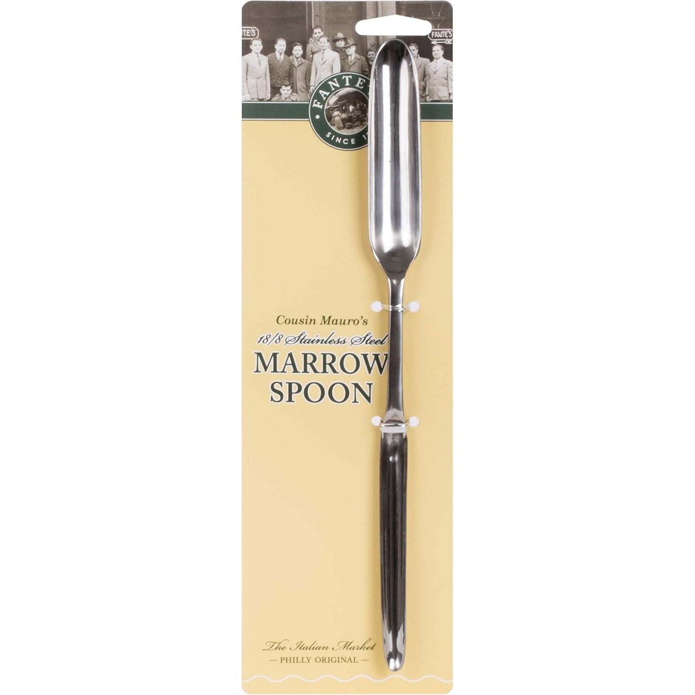 Fantes Marrow Spoon, 18/8 Stainless Steel, Ideal for Both Narrow and Big Bones, The Italian Market Original since 1906