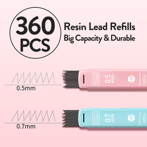 Buy now Four Candies Cute Mechanical Pencil Set, 6PCS Pastel Mechanical Pencils 0.5 & 0.7mm with 360PCS HB Leads, 3PCS Erasers and 9PCS Eraser Refills, Aesthetic School Supplies for Girls Writing at indiglob india