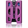 GOVO T4 Badge Holder/Wallet - Durable Polycarbonate ID/Credit Holder with Metal Clip and 4 Cards Slot (Holds 1to 4 Cards) Black - Purple