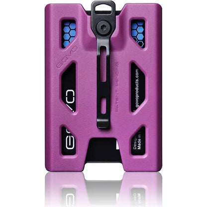 GOVO T4 Badge Holder/Wallet - Durable Polycarbonate ID/Credit Holder with Metal Clip and 4 Cards Slot (Holds 1to 4 Cards) Black