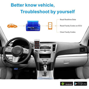 Panlong OBD2 Scanner Bluetooth OBDII Diagnostic Tool Car Code Reader Turn Off Check Engine Light Support Android Torque App