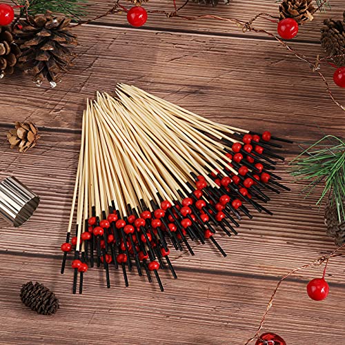Buy now OOTSR 100 Pieces Cocktail Picks, 4.7 inch Red Fruit Toothpicks Sandwich Cocktail Picks for Wedding Party Appetizer Drink Martini Food Supplies Birthday Cake Party Snack Decorative at indiglob india