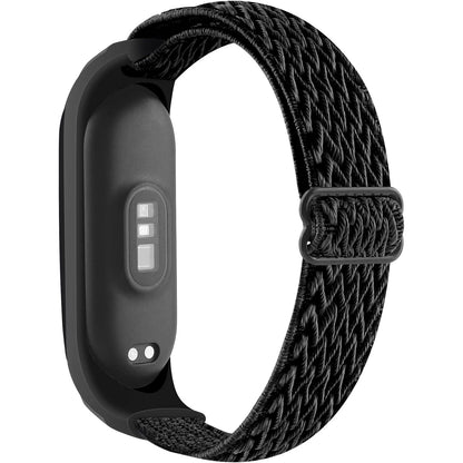Adjustable Elastic Nylon Straps Compatible with Xiaomi Mi Band 6/Xiaomi Mi Band 5/Xiaomi Mi Band 4/Xiaomi Mi Band 3, Soft Breathable Sport Replacement Wristband for Women Men (Black)