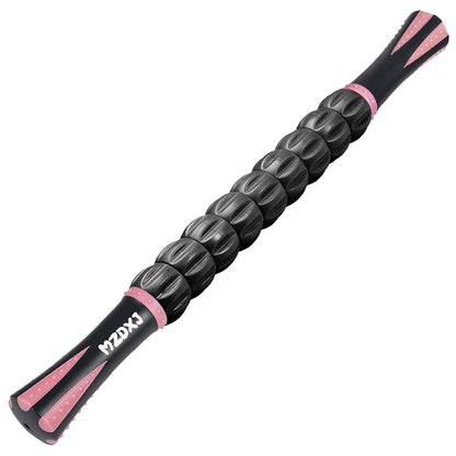 Buy now Muscle Roller Massage Roller Stick- Deep Tissue Fascia Blaster for Myofascial Pain Relief, Lymphatic Drainage & Body Sculpting, Handheld Physical Therapy & Recovery Tool (Black White-24 inch) Pink Black 18 Inch at indiglob india