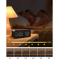 JALL Wooden Digital Alarm Clock with Wireless Charging, Dimmable, Adjustable Volume, 3 Alarms, Weekday/Weekend Mode, Snooze, Digital Clock for Bedroom, Bedside, Office (Black)