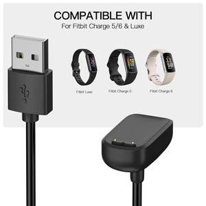 AWINNER Compatible with Fitbit Charge 6/Charge 5/Luxe Charger Cable,Replacement USB Charging Dock Stand for Fitbit Luxe Smart Watch