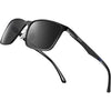 BIRCEN Mens Sunglasses Polarized UV Protection: Classic Shades for Men Driving Fishing with Al-Mg Metal Frame - A-black Black
