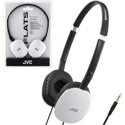 JVC Flats On-Ear Wired Headphones - Flat Foldable Design - 30mm Driver for Powerful Sound - Soft Ear-Pads for Comfort – Steel Headband - Lightweight & Portable - PC/Laptop/Gaming - 3.5mm Slim Plug