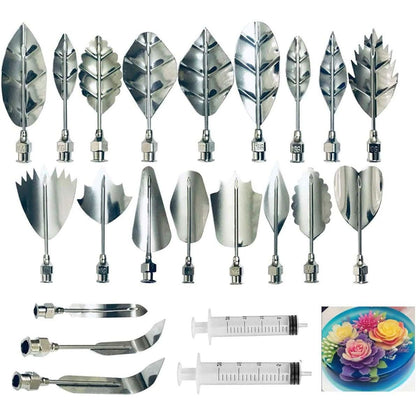 Gelatin Jelly Art Starter Kit, 3D Flower Cake Decorating Tool, Set of 20 Piece DIY Needle Tips Pastry Tools