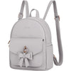ECOSUSI Mini Backpack for Women Girls Cute Bowknot Small Backpack Purse Ladies Leather Bookbag Satchel Bag, with Charm Tassel - Grey