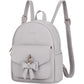 ECOSUSI Mini Backpack for Women Girls Cute Bowknot Small Backpack Purse Ladies Leather Bookbag Satchel Bag, with Charm Tassel