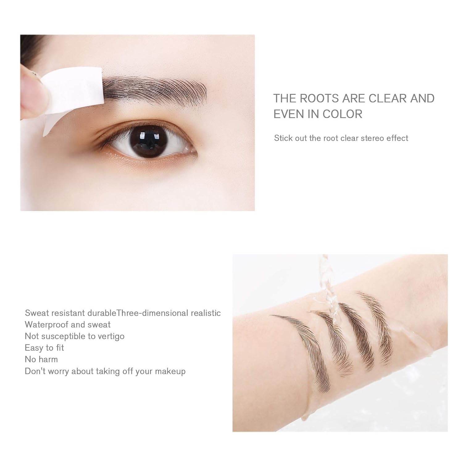 10 Sheets Black 6D Eyebrows Stickers Imitation Ecological Hair-Like Waterproof Natural Tattoos Eyebrows Stickers 100 Pairs - My Store