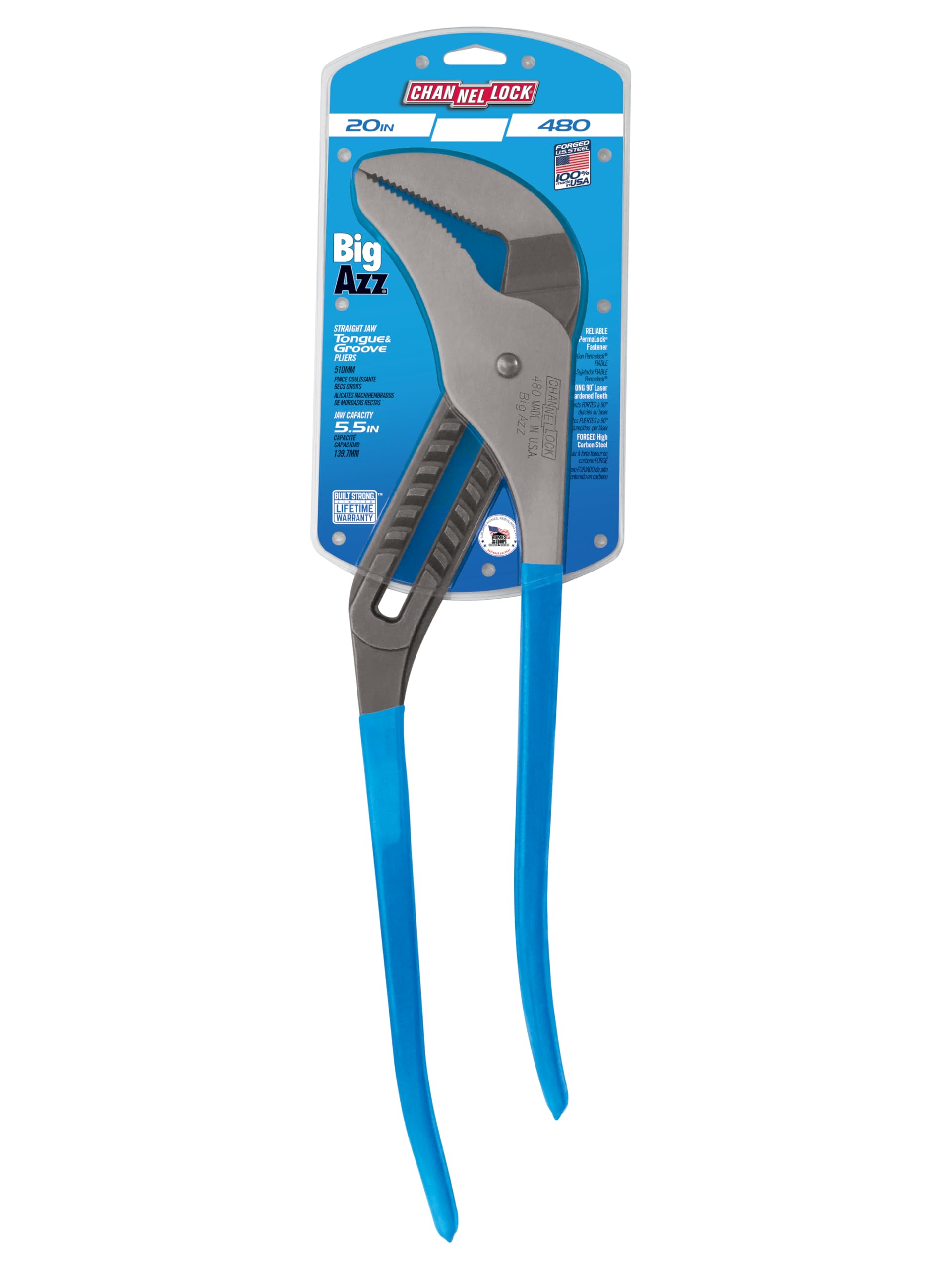 Buy now Channellock Tongue and Groove Pliers 480 BIGAZZ - Straight Jaw, 90° Teeth, Forged Steel - 20.25 in, 5.5 in Jaw at indiglob india
