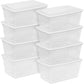 Buy now Sterilite 24-Pack 6 Quart Storage Box, Stackable Clear Plastic Bins with Snap-On Lids - Heavy-Duty Organizing Containers for Closet, Bathroom, and Office 90 Quart 8 Pack at indiglob india