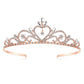 Lovelyshop Royal Crystal Princess Alloy Tiara Headpiece for Girls in Wedding Party-Silver