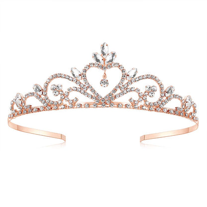 Lovelyshop Royal Crystal Princess Alloy Tiara Headpiece for Girls in Wedding Party-Silver