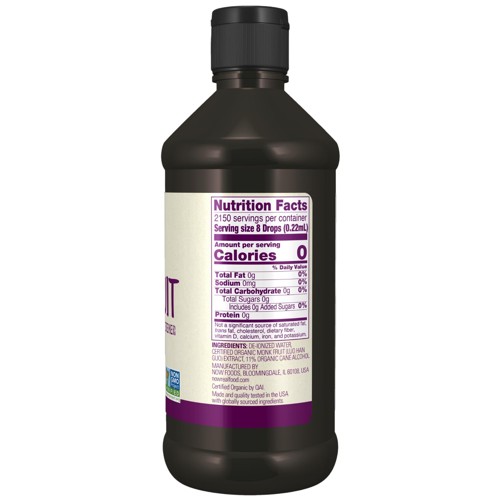 Buy now NOW Foods, Certified Organic Monk Fruit Liquid, Zero-Calorie Liquid Sweetener, Non-GMO, Low Glycemic Impact, 2-Ounce at indiglob india