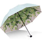 Buy now Green Tree Leaf Folding Travel Sun Umbrella Sunblock UV Protection UPF 50+ Rain Resistant Compact Size Parasol Fold into Purse Green at indiglob india