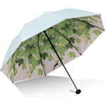 Buy now Green Tree Leaf Folding Travel Sun Umbrella Sunblock UV Protection UPF 50+ Rain Resistant Compact Size Parasol Fold into Purse Green at indiglob india